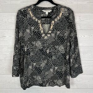 Magnolia Grace Bohemian Long Sleeve Blouse Size Medium